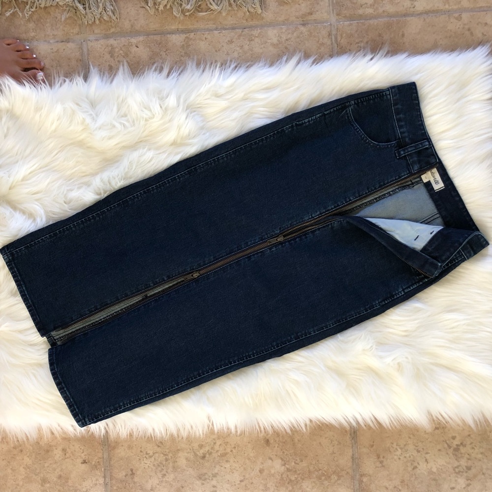 Madewell Midi Highwaisted Zipper Skirt